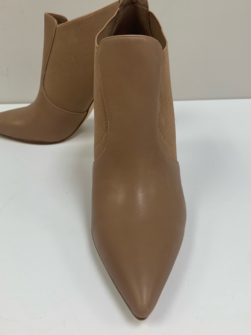 Nine West Tan Leather Pointed-Toe Ankle Booties - Picture 4 of 5